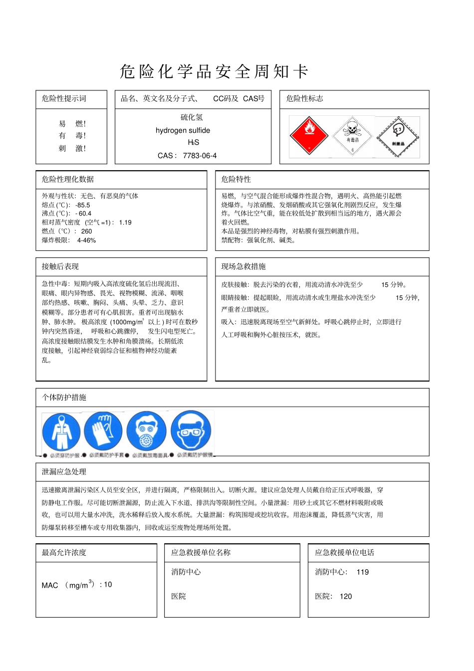危险化学品安全周知卡常规的31种-MSDS_第2页
