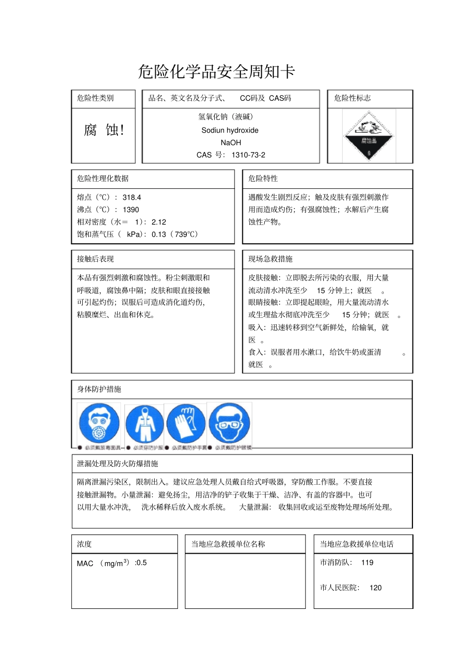危险化学品安全周知卡06307_第1页