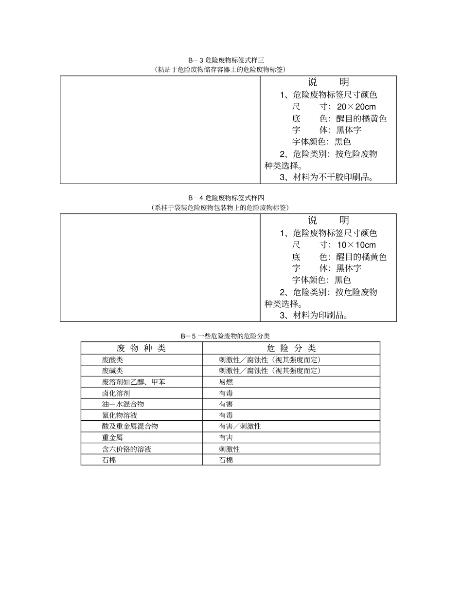 危险废物标识、警示标志和标签样式_第3页