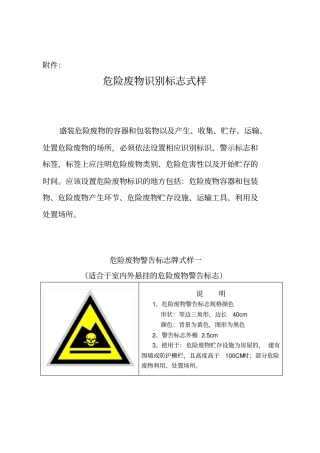 危险废物识别标志式样