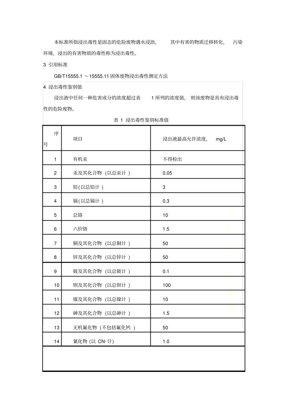 危险废物鉴别标准-浸出毒性鉴别_第3页