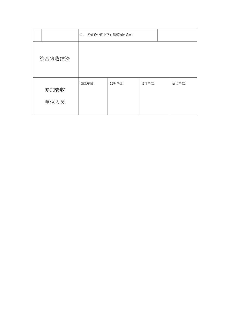 危险性较大分部分项工程项目验收表_第2页