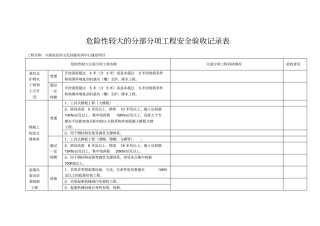 危险性较大分部分项验收记录表