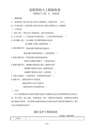 危险性较大工程验收表危大工程