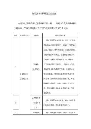 危险源辨识风险控制措施