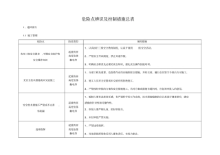 危险点辨识及控制措施总表12