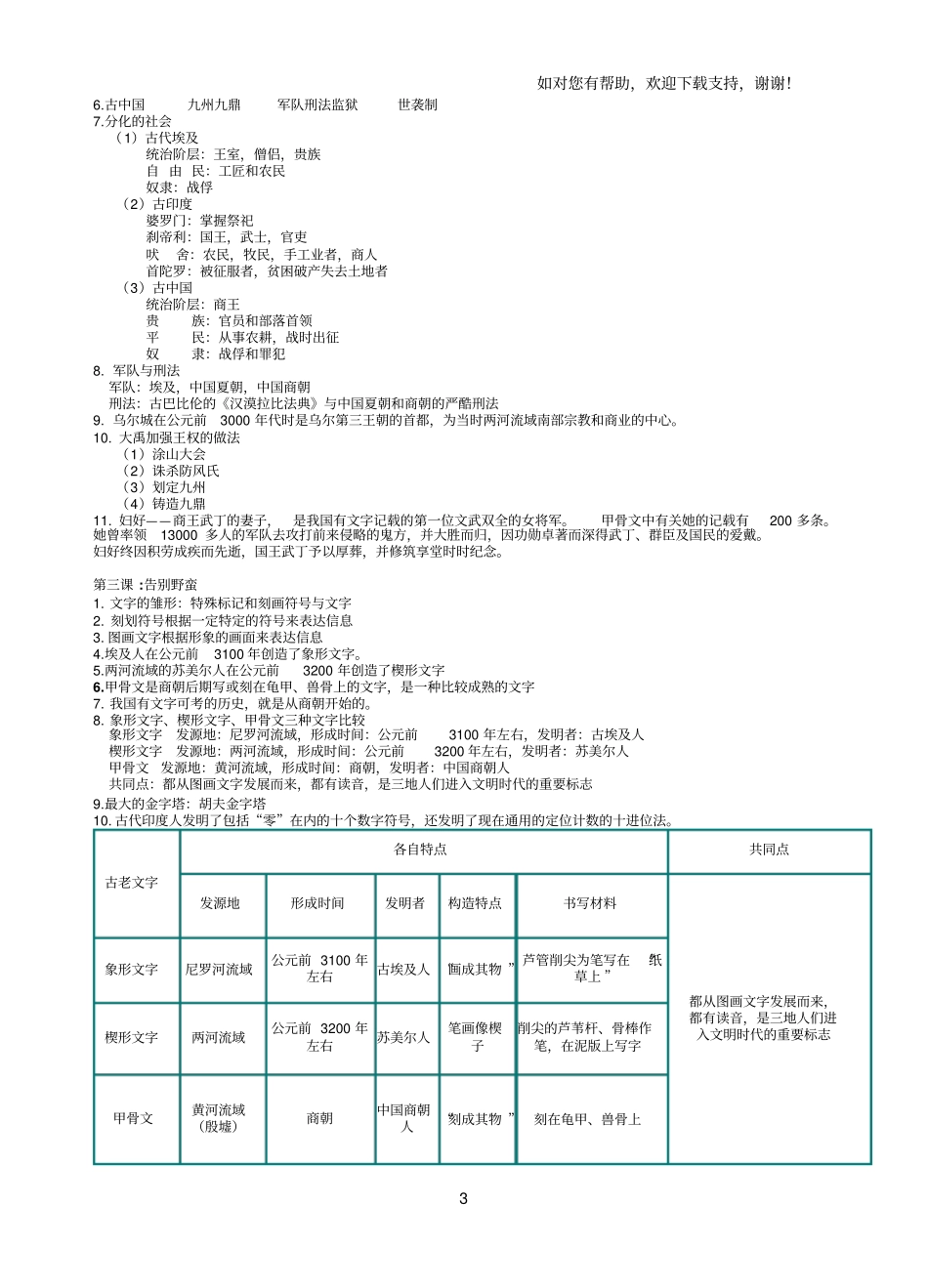 历史与社会八年级上册全复习资料_第3页
