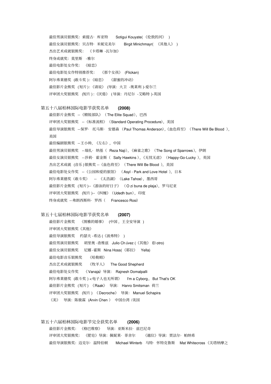 历届柏林电影节获奖影片_第2页