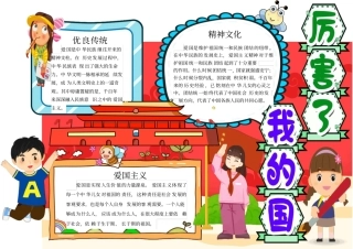 厉害了我的国建国70周年小报手抄报模板