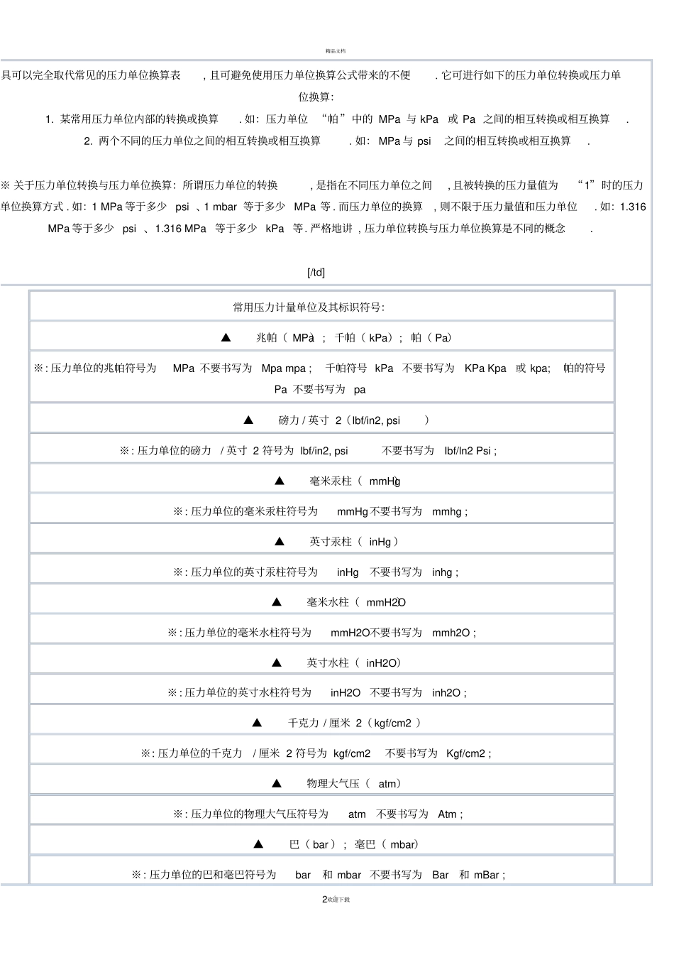 压力单位换算表_第2页