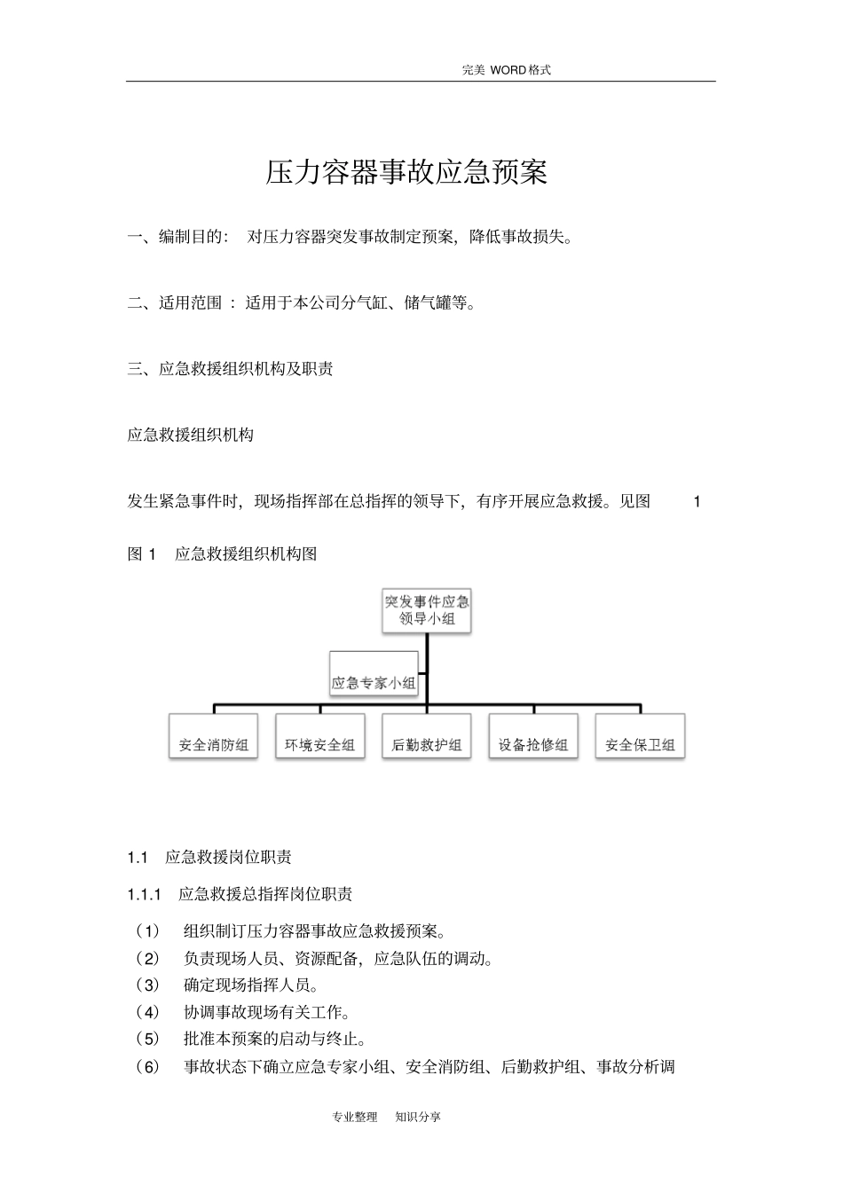 压力容器事故应急救援演练方案_第1页