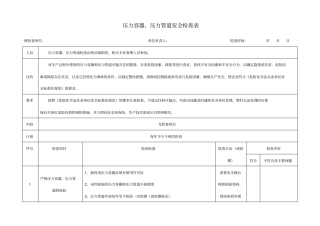 压力容器压力管道安全检查表