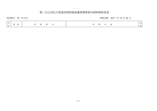 压力管道内审记录