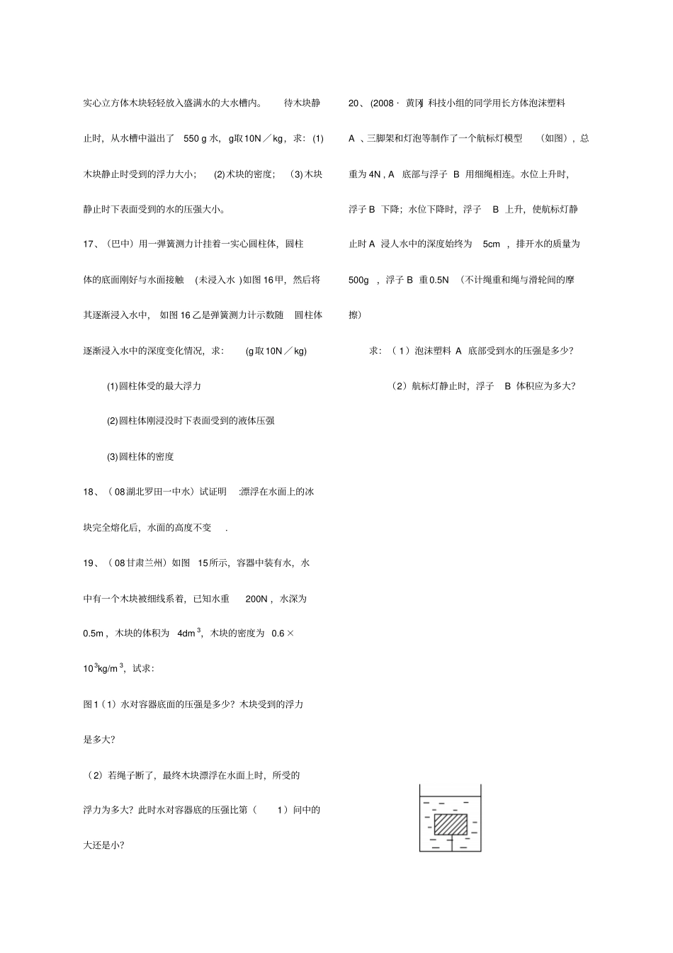 压强和浮力综合练习题_第2页