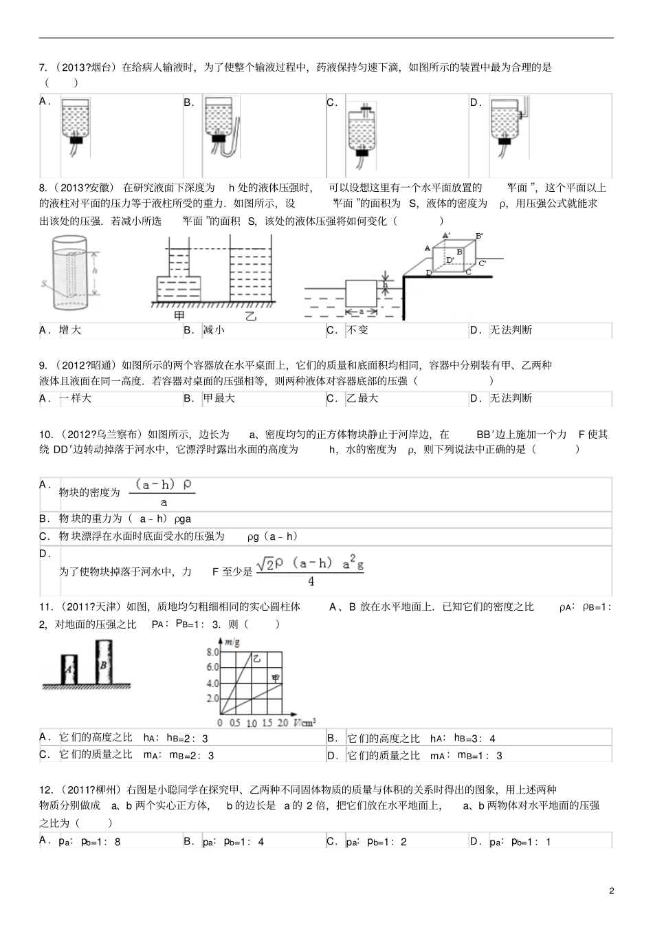 压强培优题练习_第2页