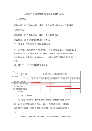 压缩空气管道与压缩空气站施工组织方案