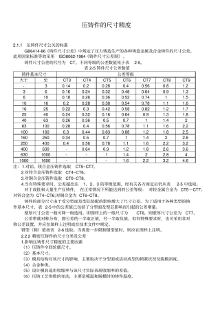 压铸件的尺寸精度