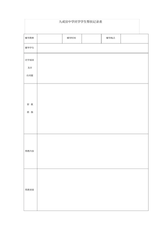 厌学学生帮扶计划表