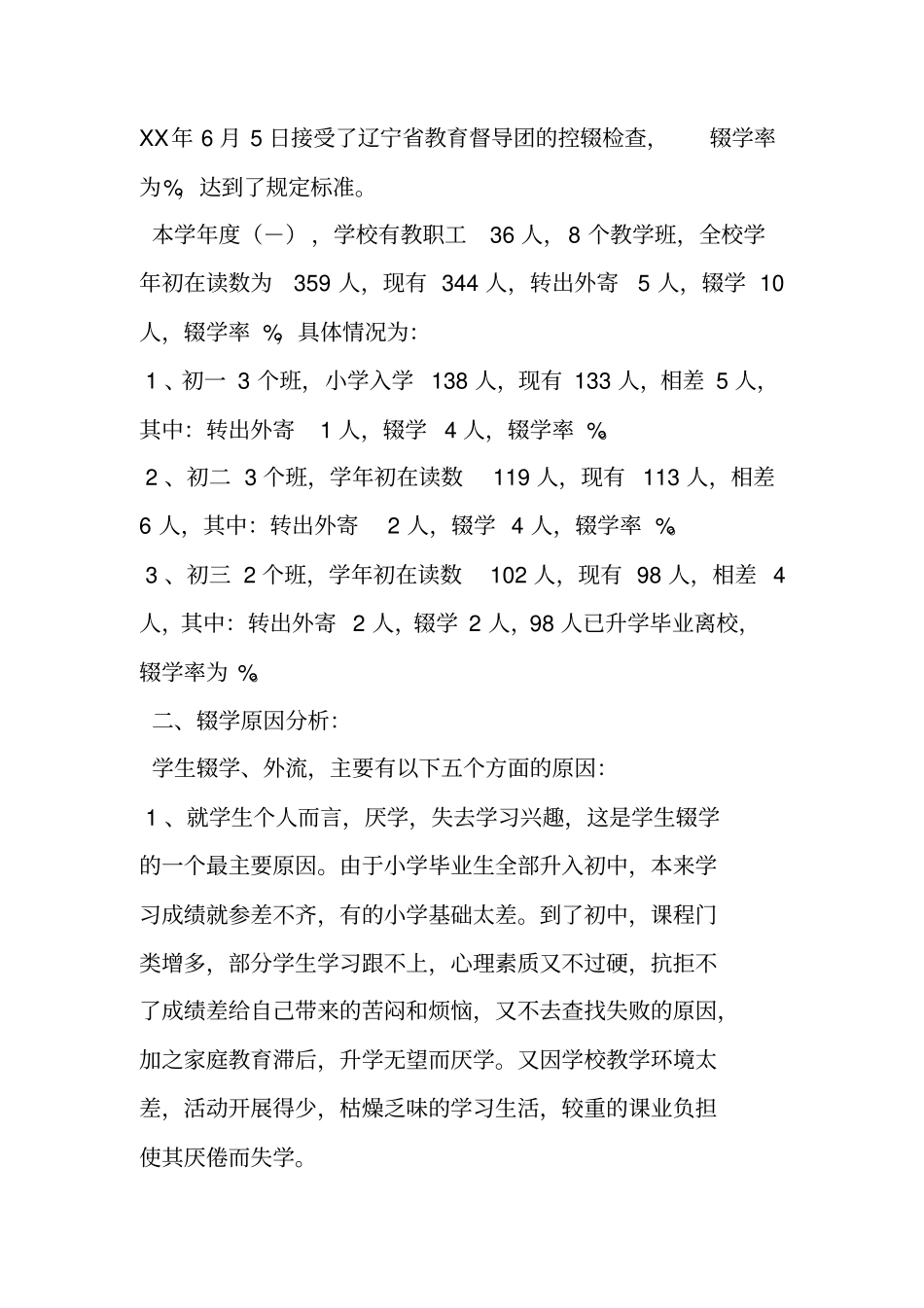 原创：学校控辍保学工作自查报告_第2页