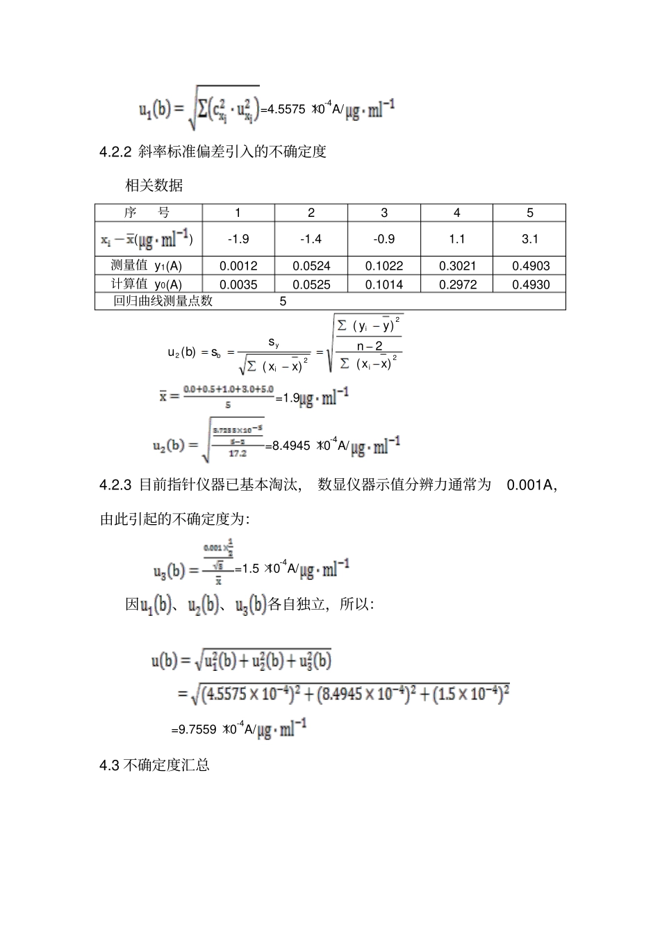 原子吸收检出限不确定度评定分析_第3页