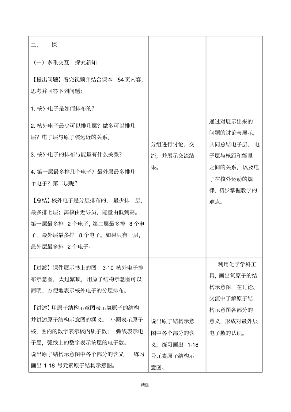 原子的结构教学设计_第3页