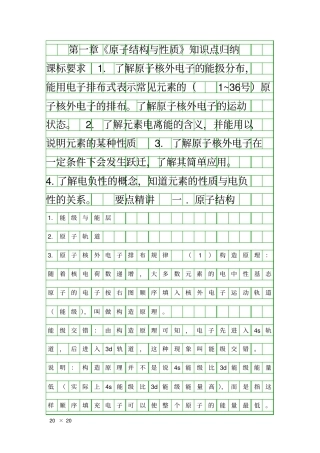 原子结构与性质知识点归纳