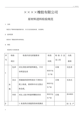 原材料进料检验规范