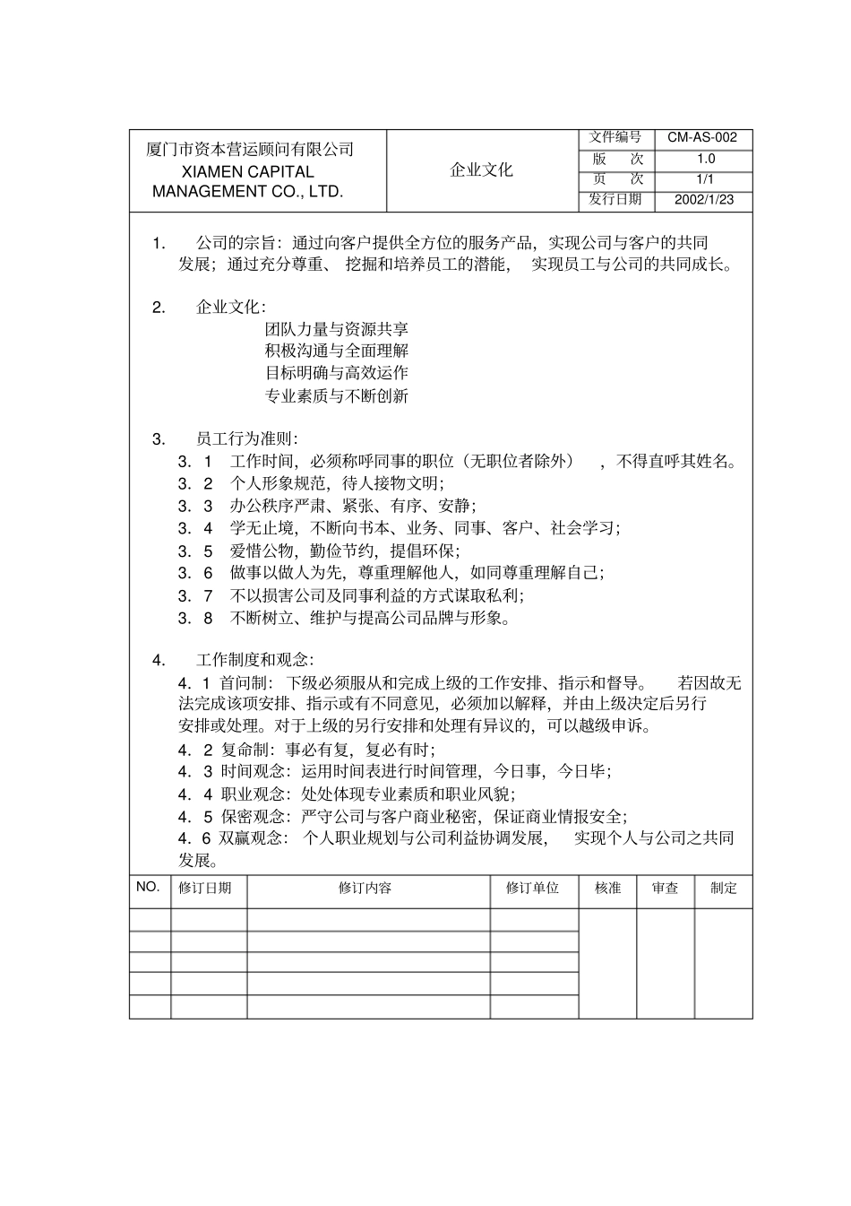 厦门资本营运顾问有限公司制度_第2页
