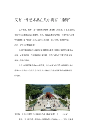 又有一件艺术品在凡尔赛宫撒野