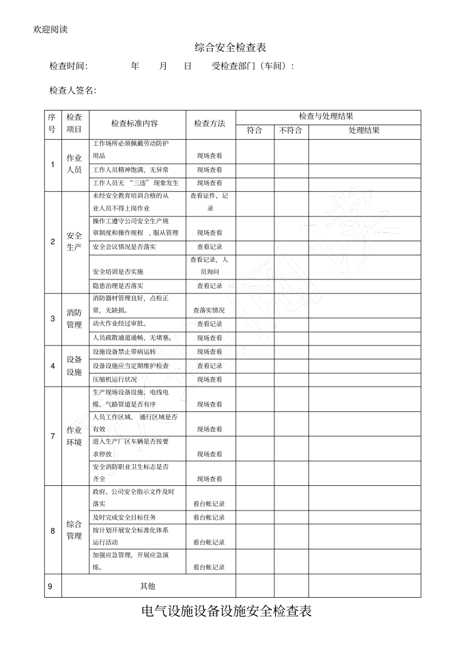 双体系隐患排查检查表格模板_第2页