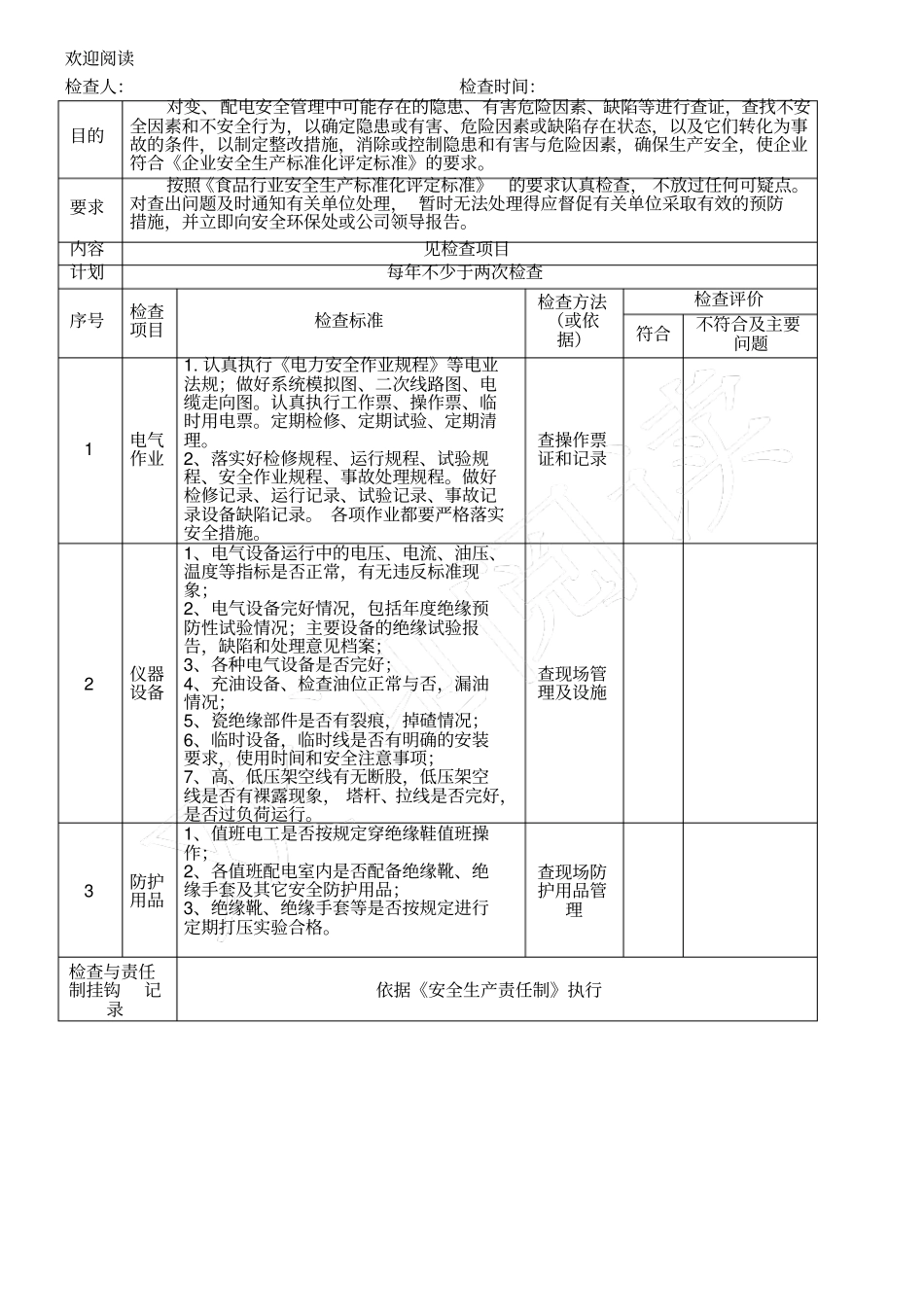 双体系隐患排查检查表格模板_第3页