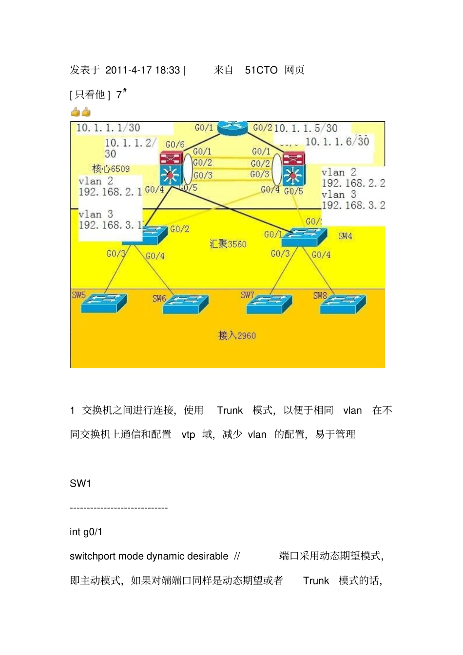 双核心HSRP配置案例资料_第1页