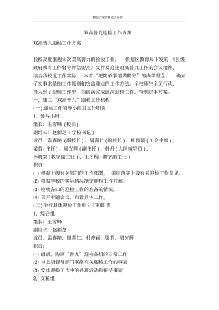 双高普九迎检工作方案-精品文案范文