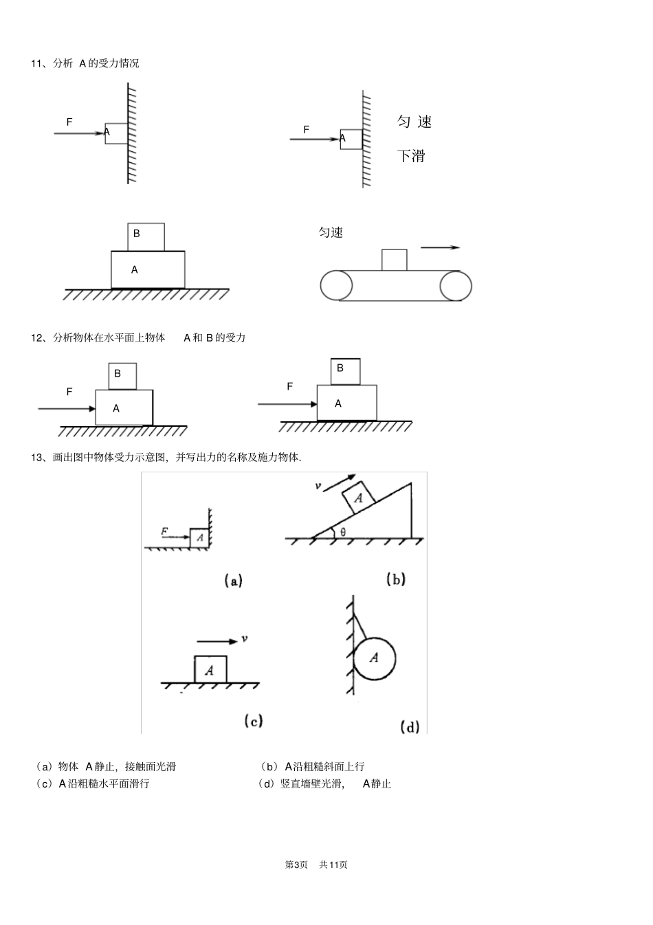 受力分析专题练习_第3页