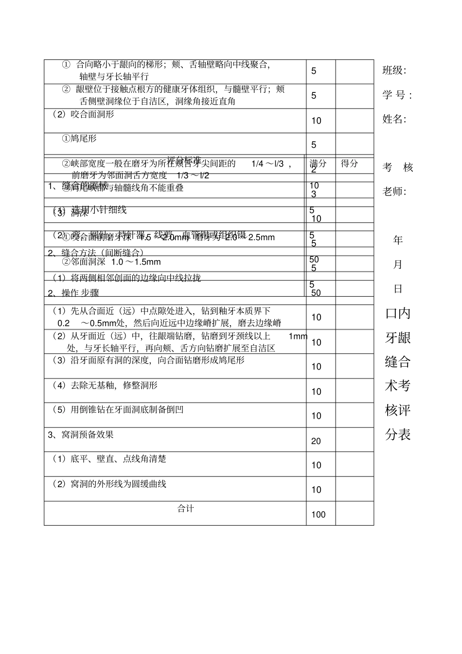 口腔技能操作评分表_第3页