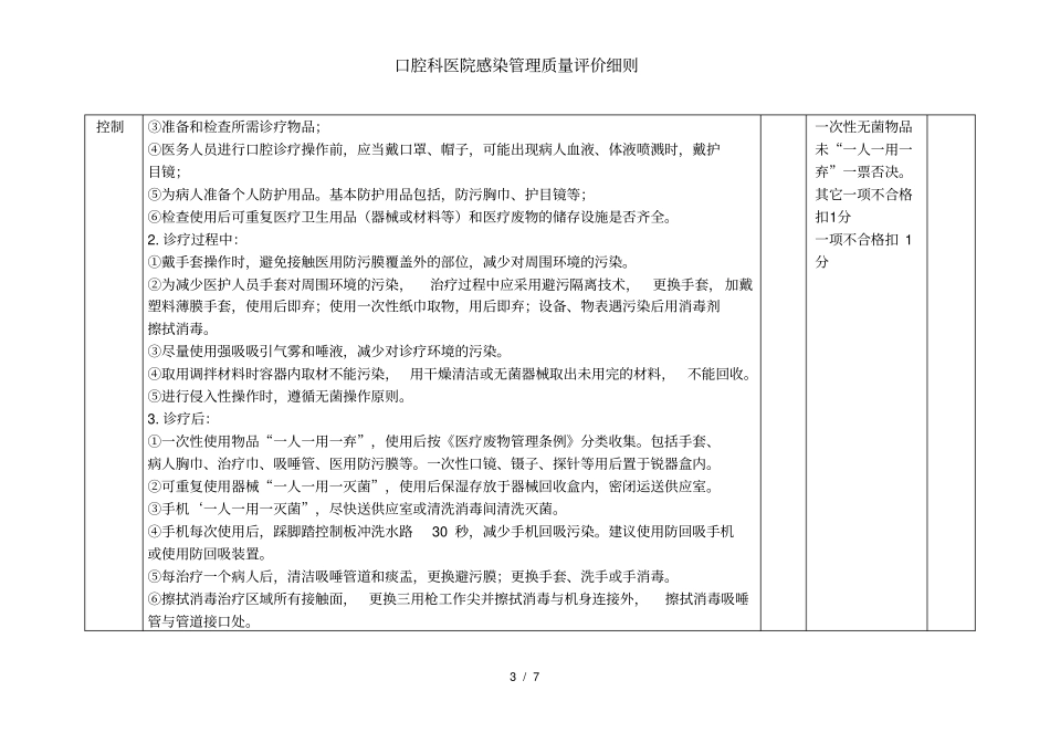 口腔科医院感染管理质量评价细则_第3页
