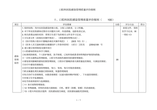 口腔科医院感染管理质量评价细则