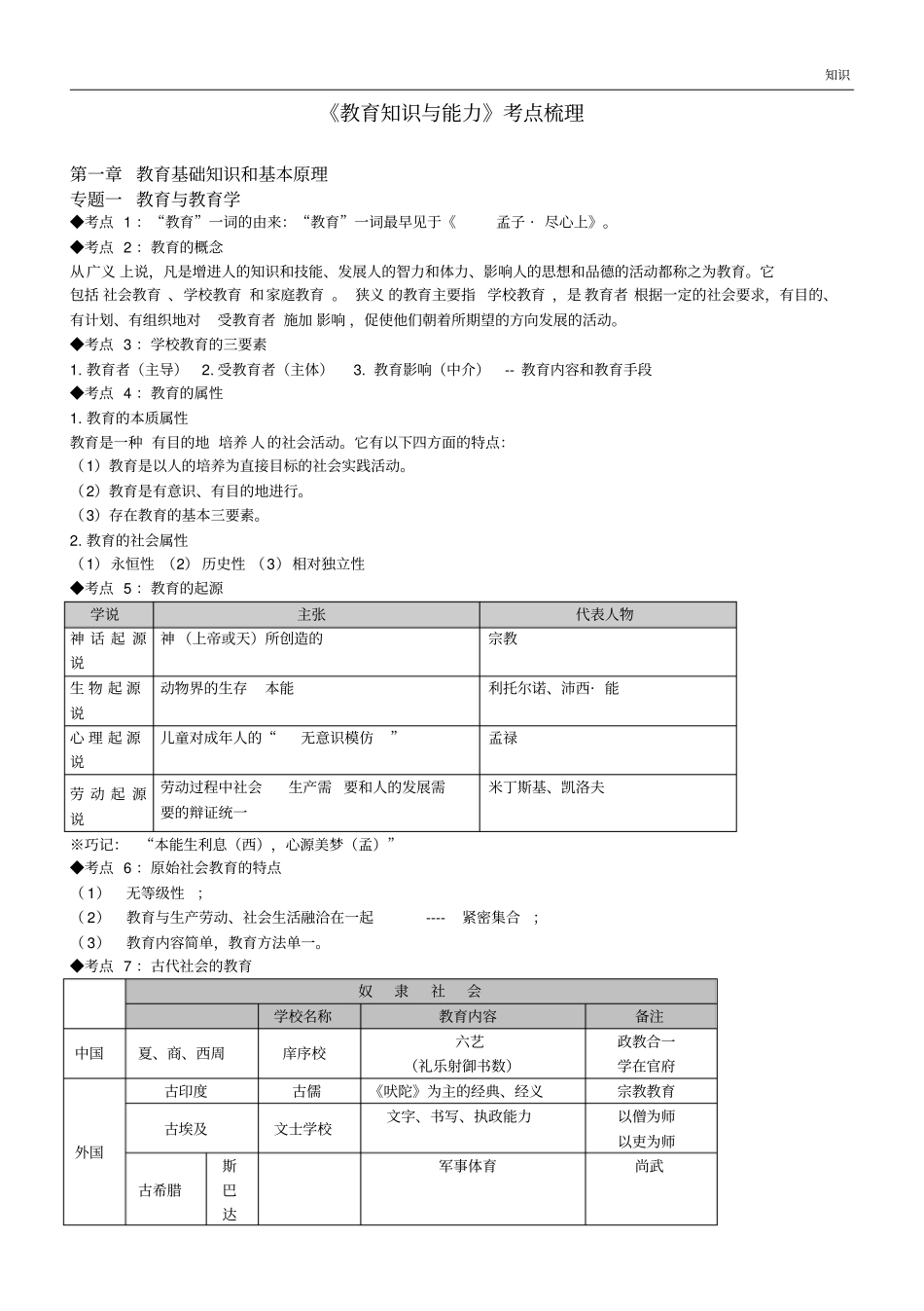 可打印教师招聘考试—教育学心理学知识点整理整理通用版_第1页