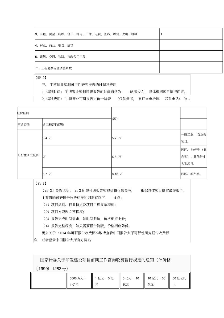 可行性研究报告收费标准_第2页
