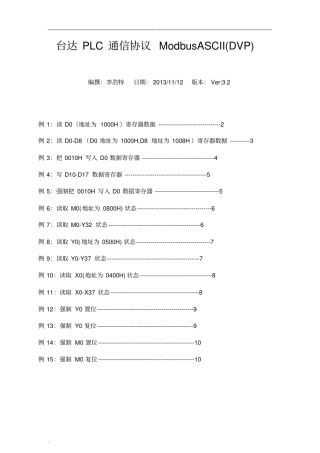 台达PLC通信协议ModbusASCIIDVP