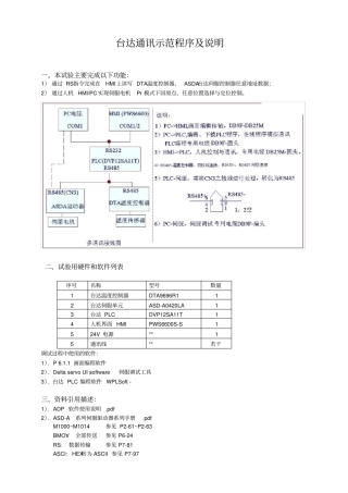 台达通讯示范程序及说明