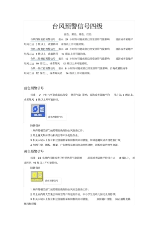 台风预警分级响应