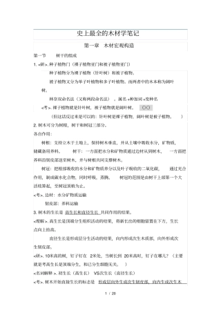 史上最全的木材学笔记