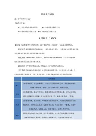 史上最全胜任力素质能力辞典