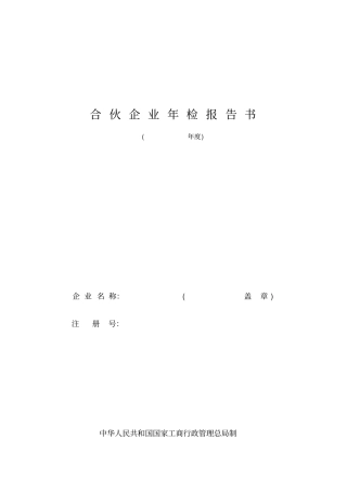 合伙企业年检报告书