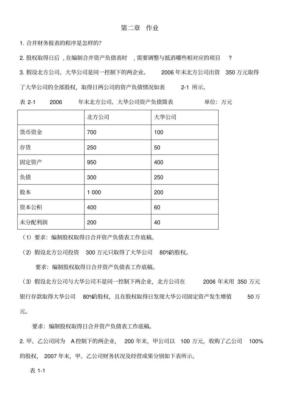 合并报表作业_第1页