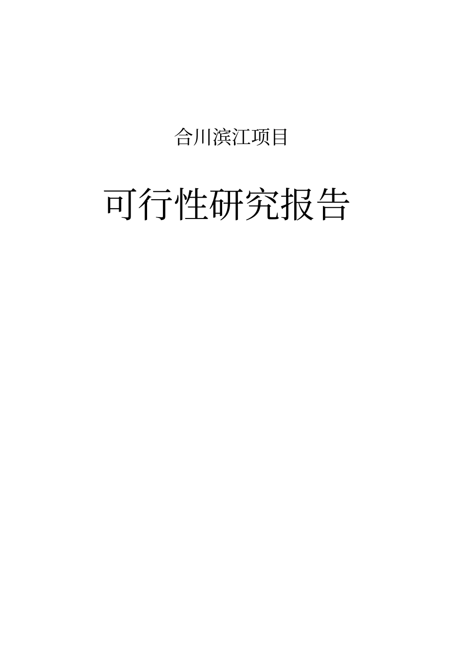 合川滨江项目可行性研究报告_第1页