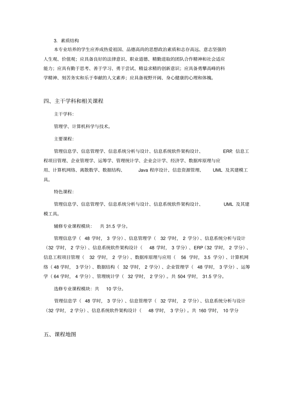 合肥工业大学信息管理与信息系统专业指导性教学计划_第3页