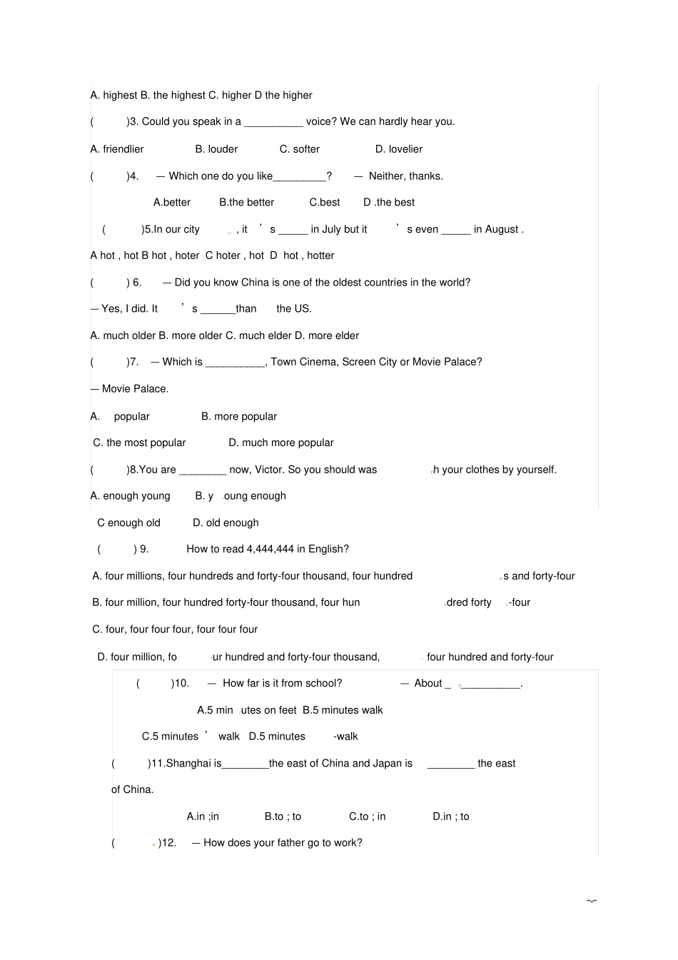 吉林长春八年级英语下册Unit7What’sthehighestmountaini_第2页