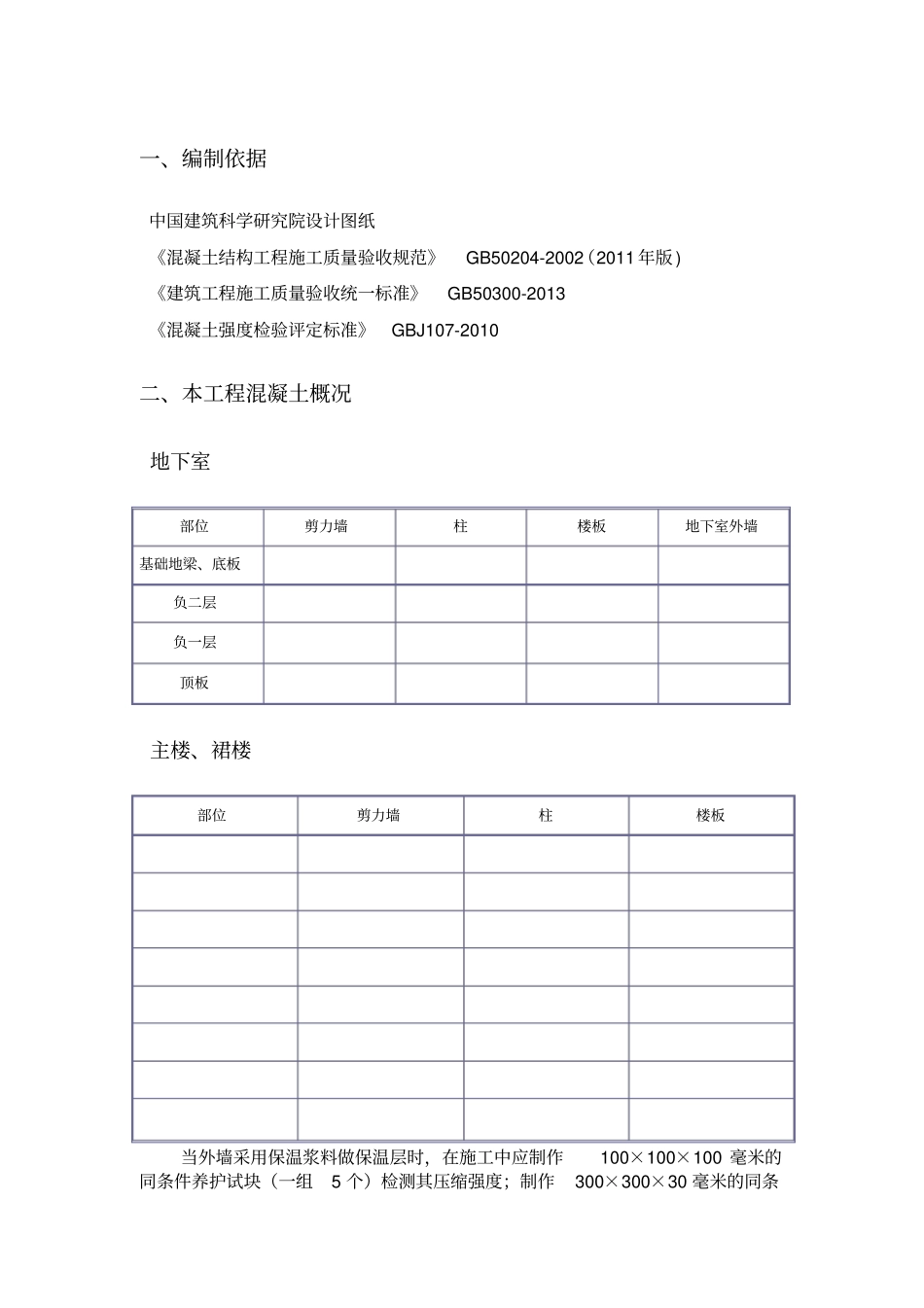 同条件养护试件留置方案_第1页